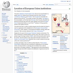 Location of European Union institutions