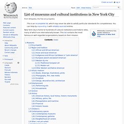 List of museums and cultural institutions in New York City