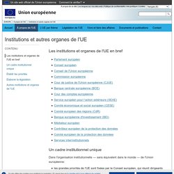 Institutions et autres organes de l'UE