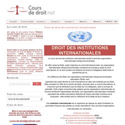 Cours d'Institutions internationales