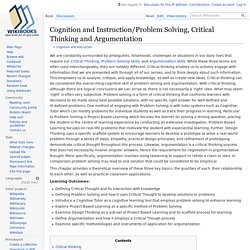 Cognition and Instruction/Problem Solving, Critical Thinking and Argumentation