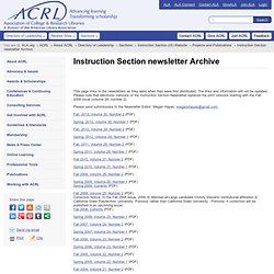 Instruction Section Newsletters