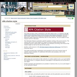 APA citation style · Library "How To" Guides · Help & Instruction