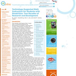 Technology-Supported Math Instruction for Students with Disabilities: Two Decades of Research and Development