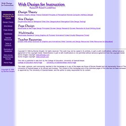 Web Design for Instruction - Research Based Guidelines