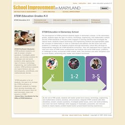 STEM Education Grades K-5 ~ Instruction ~ School Improvement in Maryland