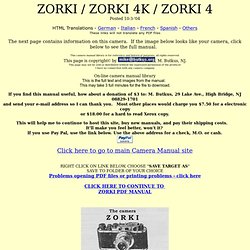 ZORKI, Zorki 4K, Zorki 4 instruction manual, user manual, PDF ma