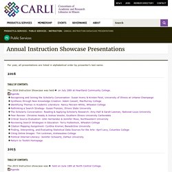 Annual Instruction Showcase Presentations
