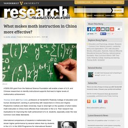 What makes math instruction in China more effective?