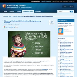E-Learning Challenge #34: Instructional Design Learning Activities