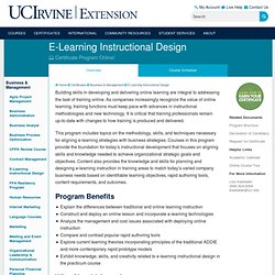 E-Learning Instructional Design Certificate Program