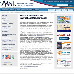 Position Statement on Instructional Classification