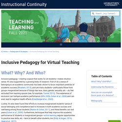Inclusive Pedagogy for Virtual Teaching - Instructional Continuity @GU