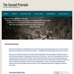 Instructional Design - The Second Principle
