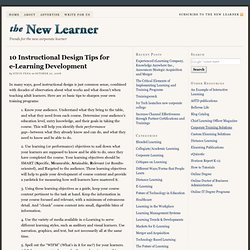 10 Instructional Design Tips for e-Learning Development — The New Learner
