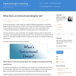 What does an instructional designer do?
