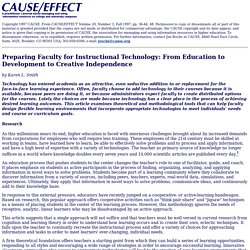 Preparing Faculty for Instructional Technology: From Education to Development to Creative Independence