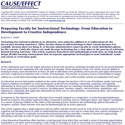 Preparing Faculty for Instructional Technology: From Education to Development to Creative Independence