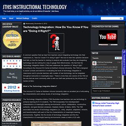 JTHS Instructional Technology: Technology Integration: How Do You Know if You are "Doing it Right?"