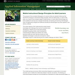 Mobile Instructional Design Principles for Adult Learners