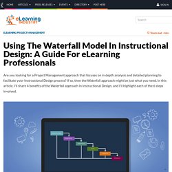 Using The Waterfall Model In Instructional Design: A Guide For eLearning Professionals