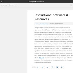 Instructional Software & Resources - Arlington Public Schools