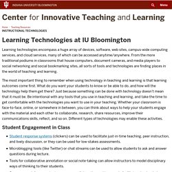 Instructional Technologies: Teaching Resources: Center for Innovative Teaching and Learning: Indiana University Bloomington