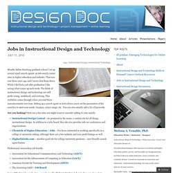 Jobs in Instructional Design and Technology « Design Doc