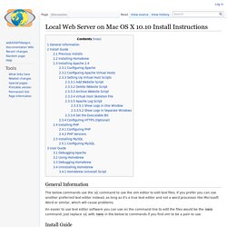 Local Web Server on Mac OS X 10.10 Install Instructions - Documentation Wiki
