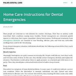 Home Care Instructions for Dental Emergencies