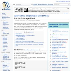 Apprendre à programmer avec Python/Instructions répétitives