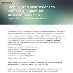 Step by step instructions to Contact Allegiant Air Reservations Team