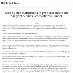 Step by step instructions to get a discount from Allegiant Airlines Reservations Number - Flights and Deals