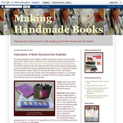 Making Handmade Books: Instructions: A Book Structure from Australia