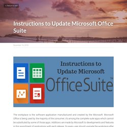 Instructions to Update Microsoft Office Suite