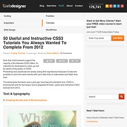 50 Useful and Instructive CSS3 Tutorials: 2012 Editioncs