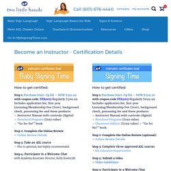Become an Instructor - Certification Details - Signing Time Academy