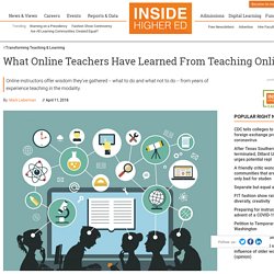 Veteran online instructors share tips on improving their practices