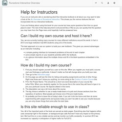 Help for Instructors — Runestone Interactive Overview