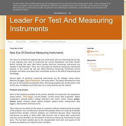 New Era Of Electrical Measuring Instruments