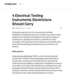 Electricians Should Carry These Electrical Testing Instruments