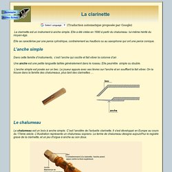 Instruments : La clarinette