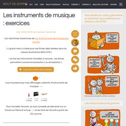 Les instruments de musique : exercices