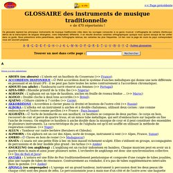 ZIC TRAD_Glossaire des instruments de musique traditionnelle