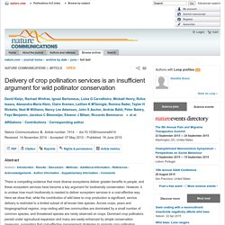Delivery of crop pollination services is an insufficient argument for wild pollinator conservation : Nature Communications