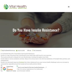 Do You Have Insulin Resistance? - MyVitalHealthSolutions