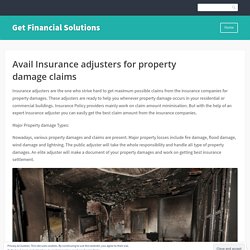 Avail Insurance adjusters for property damage claims