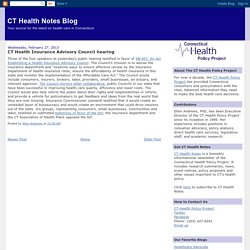 CT Health Insurance Advisory Council hearing