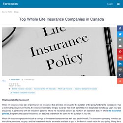 Top Whole Life Insurance Companies in Canada