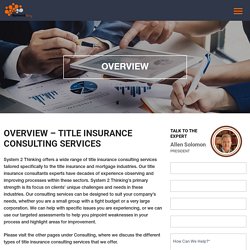 Title Insurance Consulting Services